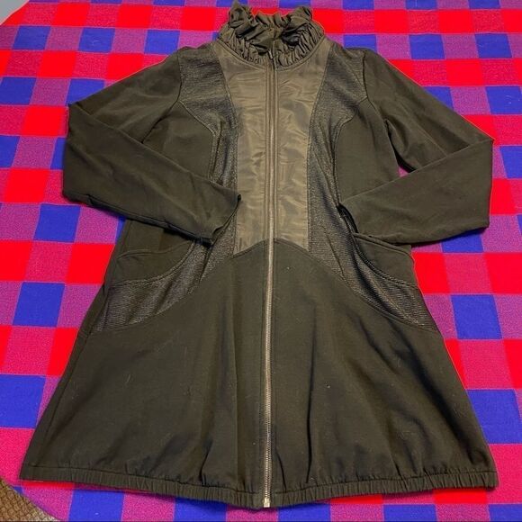 YEST Black Ruffle Jacket Parka Size M/L/XL See Measurements - Picture 7 of 14